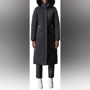 Long Mackage Kelsie Parka - blue fox fur - BRAND NEW with tags - Large